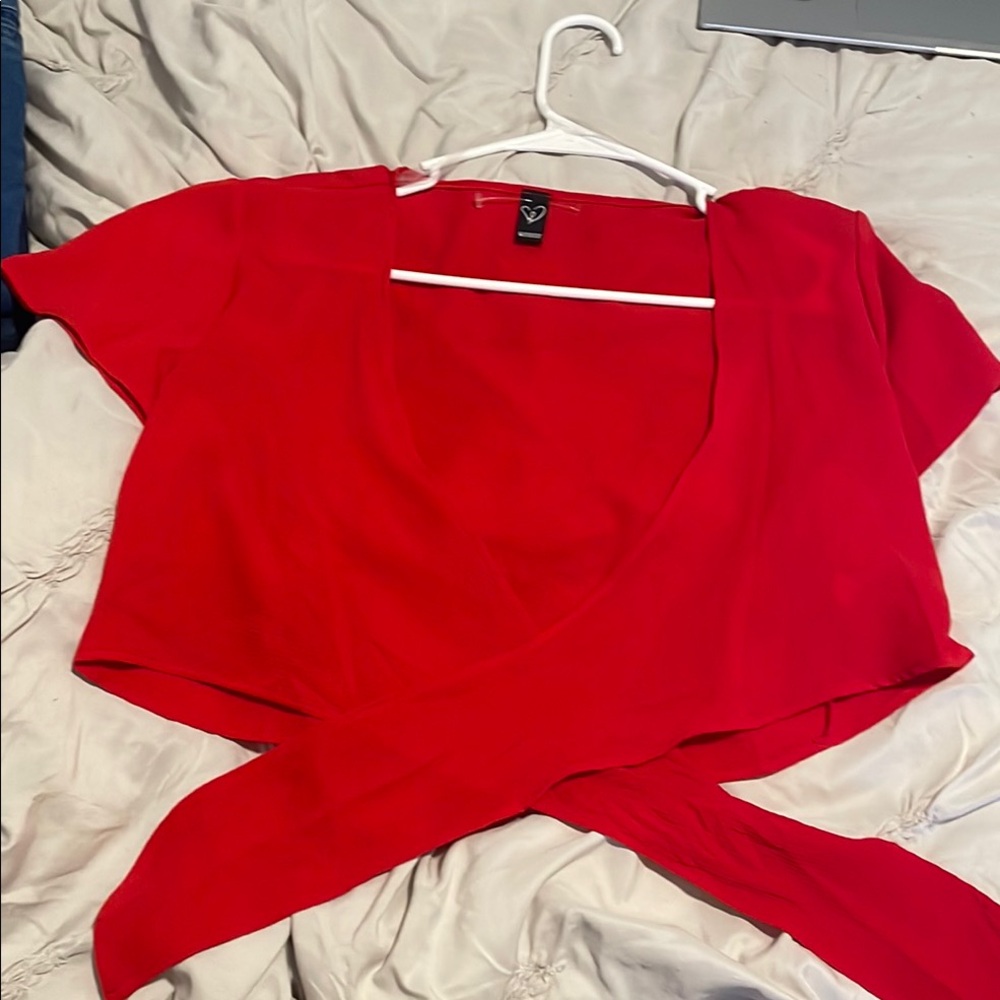Red Wrap Top